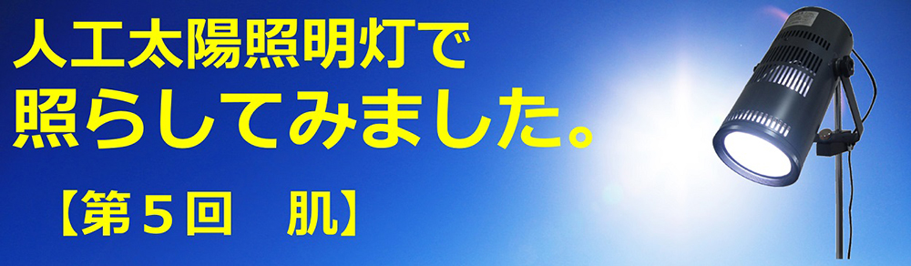 人工太陽照明灯で照らしてみました。【第5回　肌】